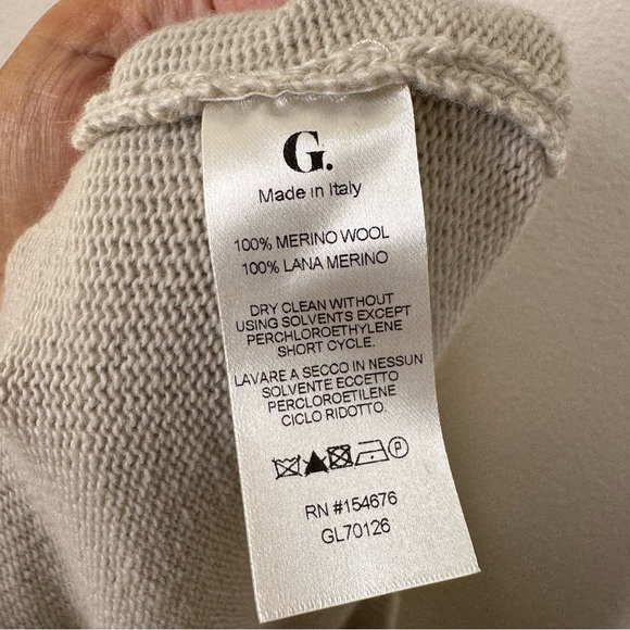 G. Label By Goop Carla Knotted Merino Wool Sweater Dress Cream Ivory Flawed XL - Picture 9 of 9